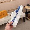 LV Beverly Hills Sneaker Blue Monogram Denim and White Leather