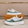 LV Beverly Hills Sneaker Green Monogram Denim and White Leather