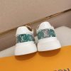 LV Beverly Hills Sneaker Green Monogram Denim and White Leather