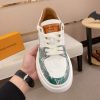 LV Beverly Hills Sneaker Green Monogram Denim and White Leather