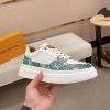 LV Beverly Hills Sneaker Green Monogram Denim and White Leather
