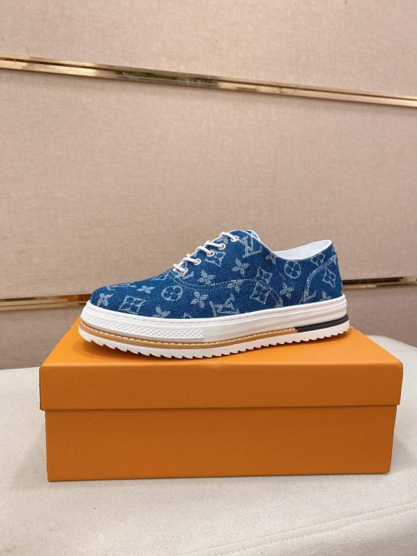 Denim Blue Louis Vuitton Monogram Trocadéro Richelieu Sneaker