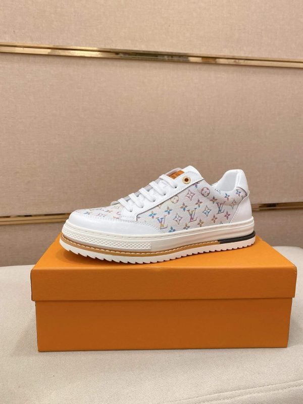 White Multicolor Louis Vuitton Monogram Trocadero Richelieu Sneakers