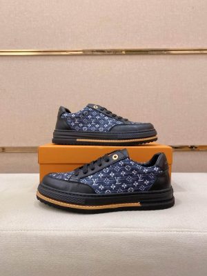 Navy Louis Vuitton Monogram Trocadero Richelieu Sneakers