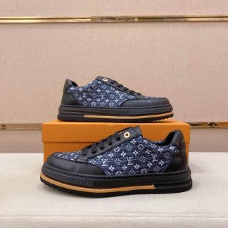 Navy Louis Vuitton Monogram Trocadero Richelieu Sneakers