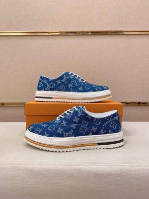 Denim Blue Louis Vuitton Monogram Trocadéro Richelieu Sneaker
