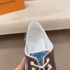White, Beige & Blue Louis Vuitton Monogram Trocadéro Richelieu Sneaker