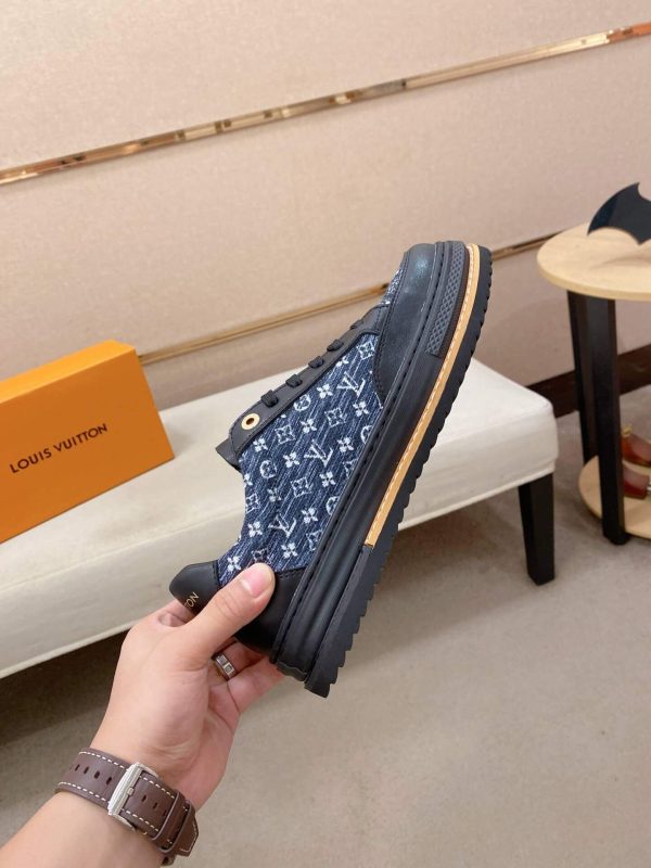 Navy Louis Vuitton Monogram Trocadero Richelieu Sneakers
