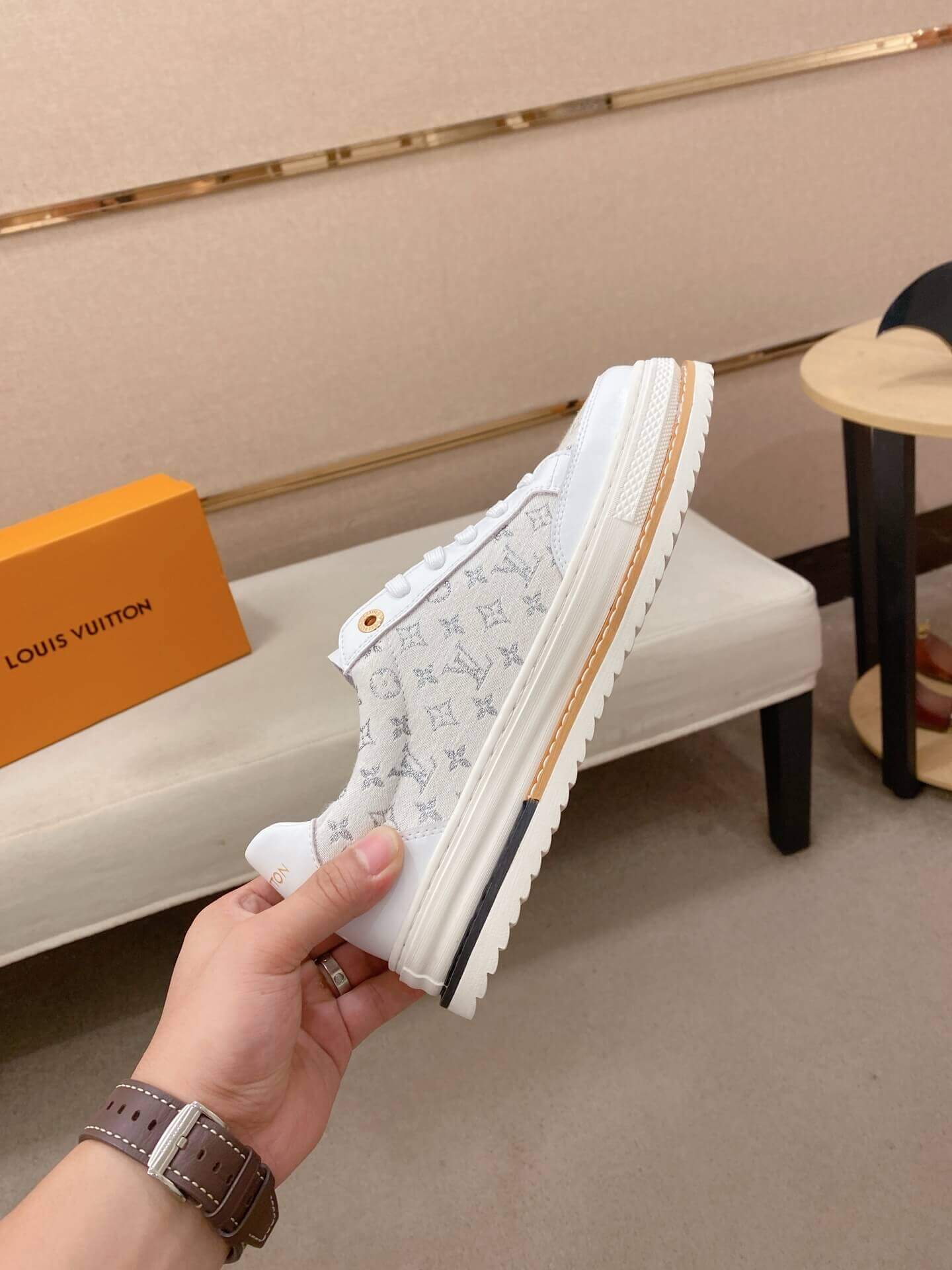 White Louis Vuitton Trocadero Richelieu Sneakers 2 White Louis Vuitton Trocadero Richelieu Sneakers - Image 2