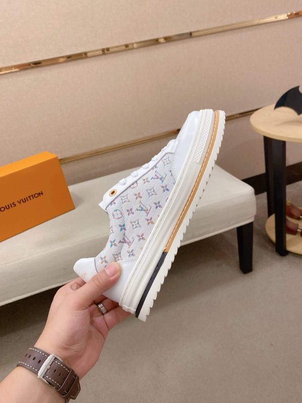 White Multicolor Louis Vuitton Monogram Trocadero Richelieu Sneakers