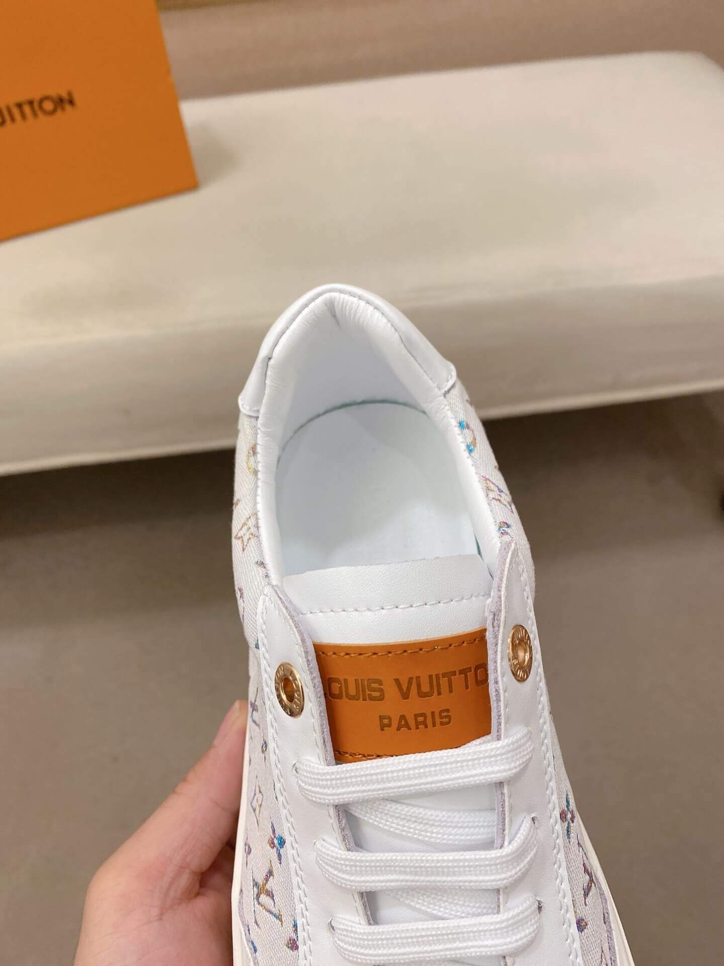 White Multicolor Louis Vuitton Monogram Trocadero Richelieu Sneakers 9 White Multicolor Louis Vuitton Monogram Trocadero Richelieu Sneakers - Image 9