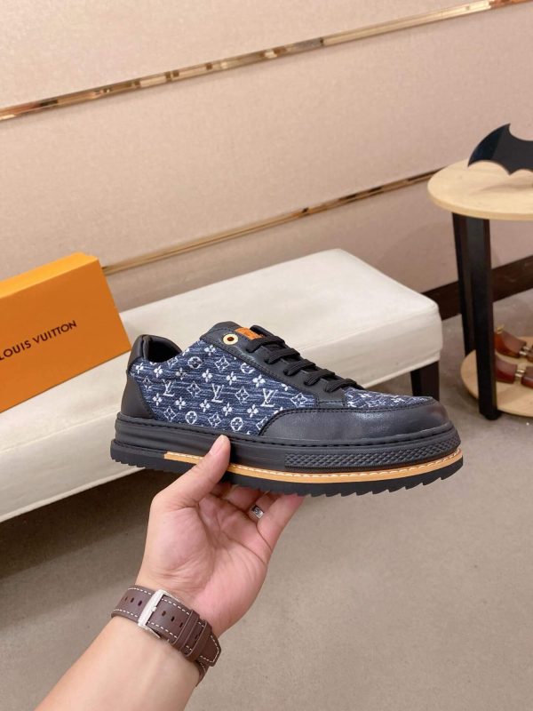 Navy Louis Vuitton Monogram Trocadero Richelieu Sneakers