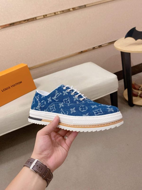 Denim Blue Louis Vuitton Monogram Trocadéro Richelieu Sneaker
