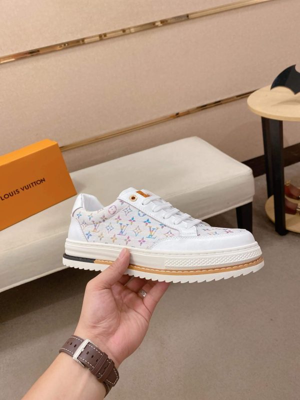 White Multicolor Louis Vuitton Monogram Trocadero Richelieu Sneakers