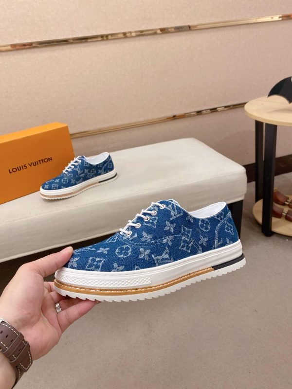 Denim Blue Louis Vuitton Monogram Trocadéro Richelieu Sneaker