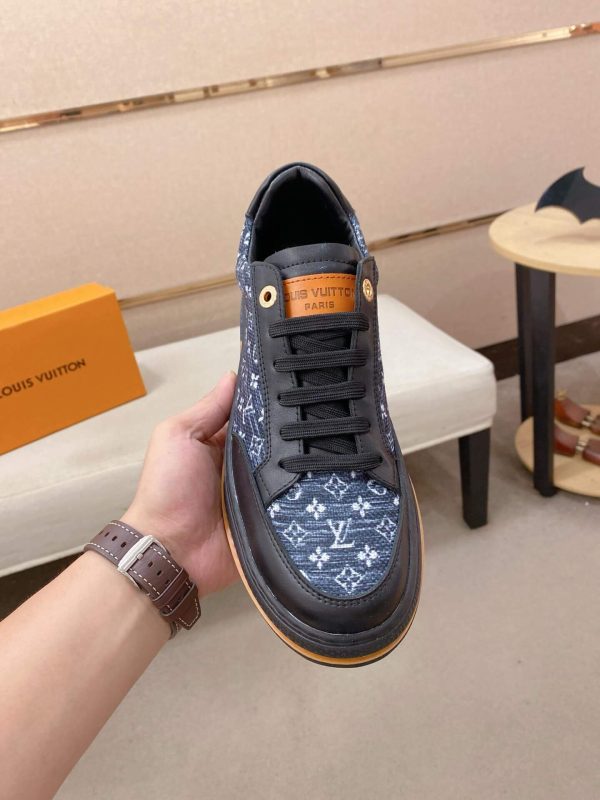 Navy Louis Vuitton Monogram Trocadero Richelieu Sneakers