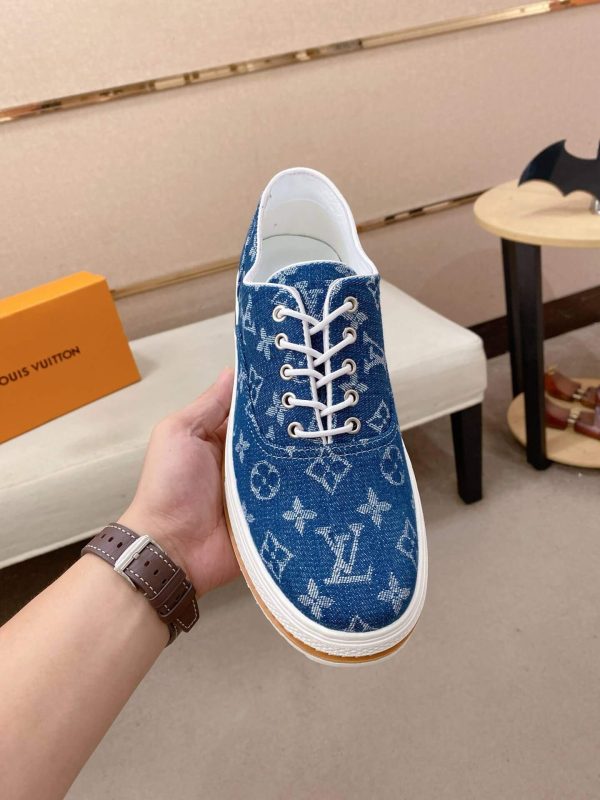Denim Blue Louis Vuitton Monogram Trocadéro Richelieu Sneaker