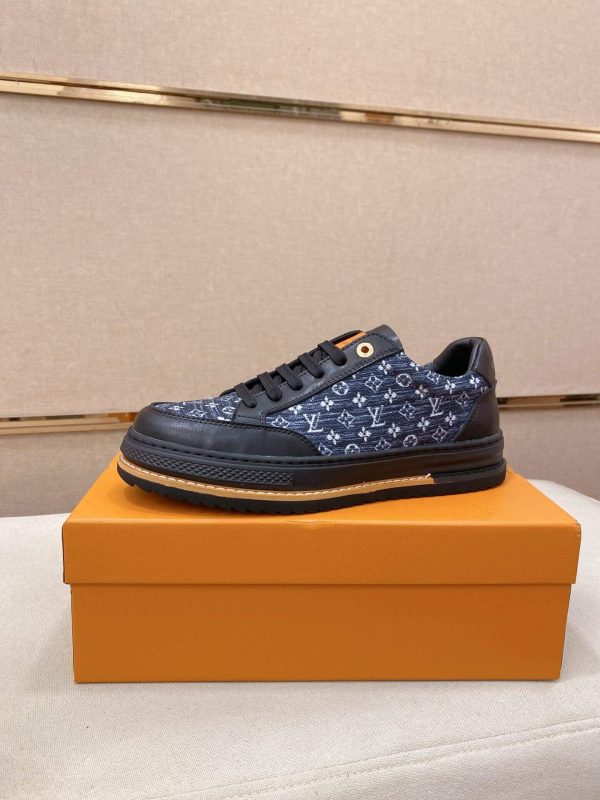 Navy Louis Vuitton Monogram Trocadero Richelieu Sneakers