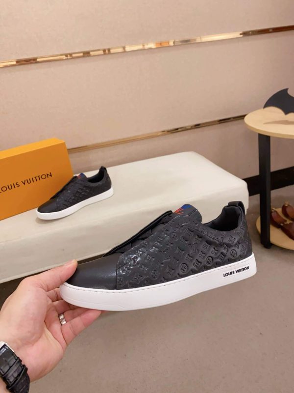 LouisVuittonmen_ssneaker_specificallyaslip-onstyle_9 LV Slip-On Sneakers in Black Monogram Embossed Leather