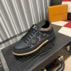 Louis Vuitton LV Trainer Sneaker in Black Monogram Denim and White Leather