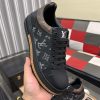 Louis Vuitton LV Trainer Sneaker in Black Monogram Denim and White Leather