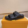 LouisVuittonslidesandals_featuringthebrand_ssignaturemonogrampatternonthestraps_2_ca70a7e8-f675-4a56-9636-1d25199a1856 LV Venice Mule in Black Monogram Embossed Leather