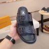 LouisVuittonslidesandals_featuringthebrand_ssignaturemonogrampatternonthestraps_3_d1484de0-ed78-47a7-935d-43d29494a57e LV Venice Mule in Black Monogram Embossed Leather