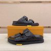 LouisVuittonslidesandals_featuringthebrand_ssignaturemonogrampatternonthestraps_9_9a1ab78a-2b6b-4ec0-a3bc-336086c65ba1 LV Venice Mule in Black Monogram Embossed Leather