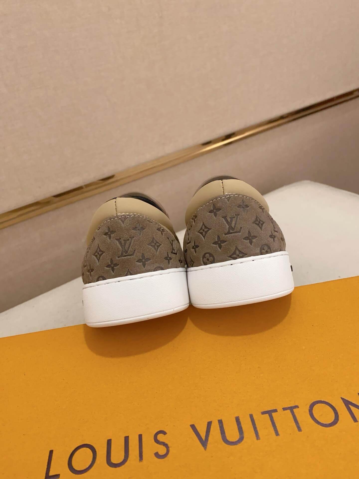 Louis Vuitton Brown Monogram Suede Slip-On Sneakers 2 Louis Vuitton Brown Monogram Suede Slip-On Sneakers - Image 2