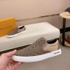 Louis Vuitton Brown Monogram Suede Slip-On Sneakers
