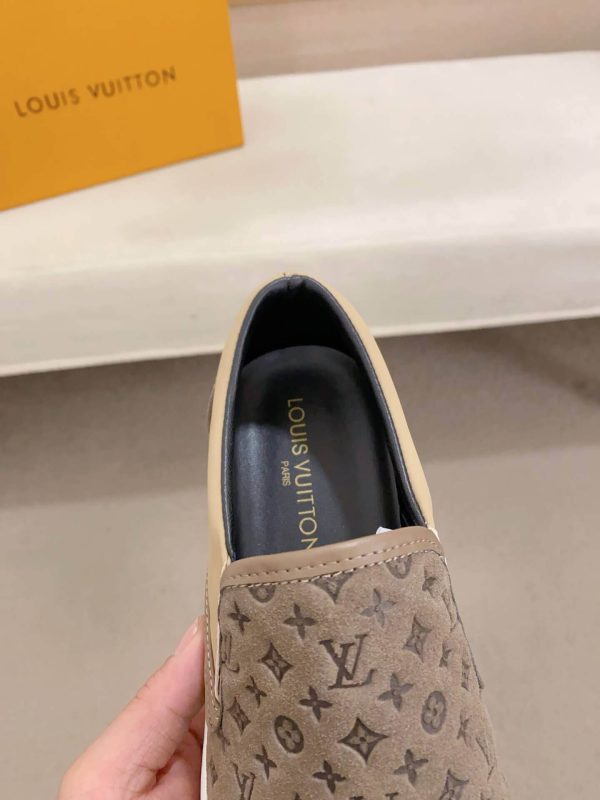Louis Vuitton Brown Monogram Suede Slip-On Sneakers
