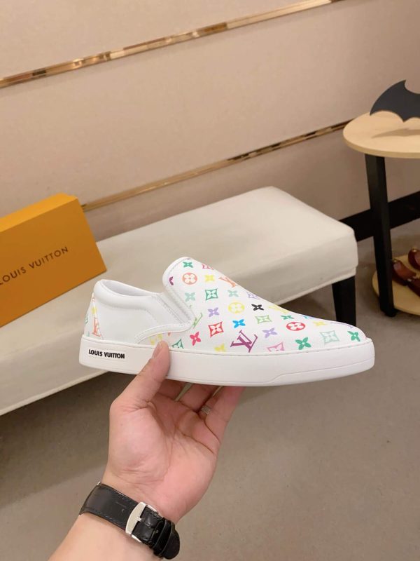 LouisVuittonslip-onsneakerwithawhitebackgroundandacolorfulmonogrampattern_3 LV X TM Multicolor Canvas Slip-On Sneaker in White