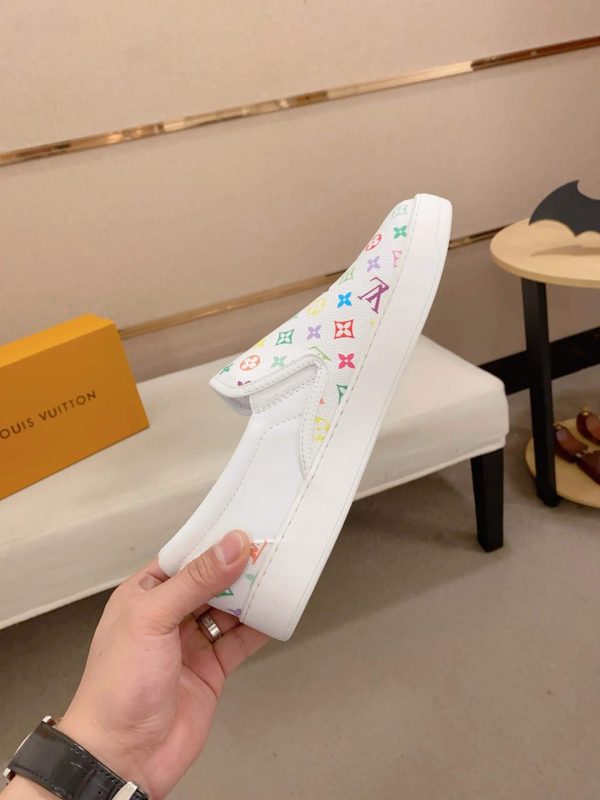 LouisVuittonslip-onsneakerwithawhitebackgroundandacolorfulmonogrampattern_4 LV X TM Multicolor Canvas Slip-On Sneaker in White