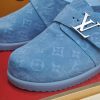 Louis Vuitton LV Ille Slide in Blue Monogram Suede