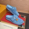 Louis Vuitton LV Ille Slide in Blue Monogram Suede