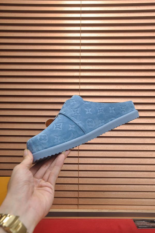 Louis Vuitton LV Ille Slide in Blue Monogram Suede