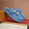 Louis Vuitton LV Ille Slide in Blue Monogram Suede