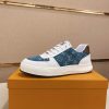 Louis Vuitton Blue Monogram Denim and White Leather Sneakers