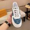 Louis Vuitton Blue Monogram Denim and White Leather Sneakers