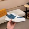 Louis Vuitton Blue Monogram Denim and White Leather Sneakers