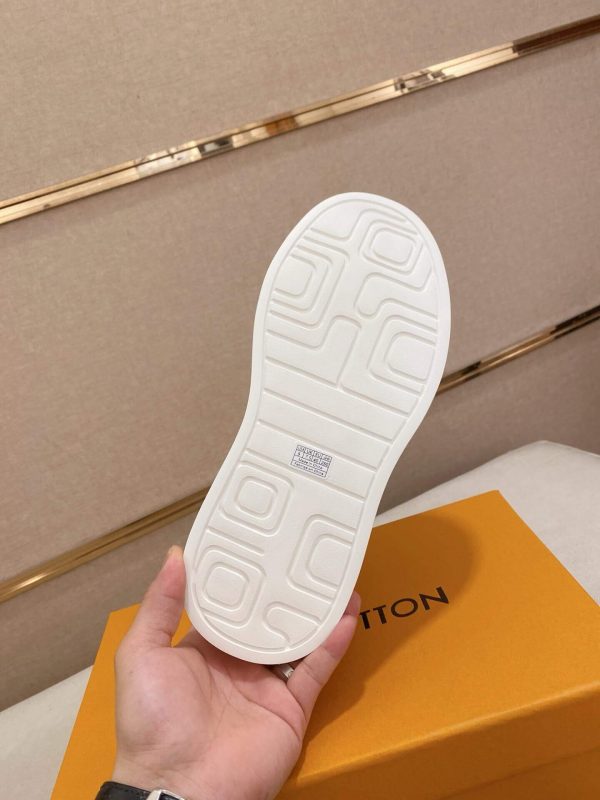 LV Beverly Hills Sneaker in Brown Monogram Denim and White Leather