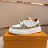LV Beverly Hills Sneaker in Brown Monogram Denim and White Leather