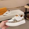 LV Beverly Hills Sneaker in Brown Monogram Denim and White Leather