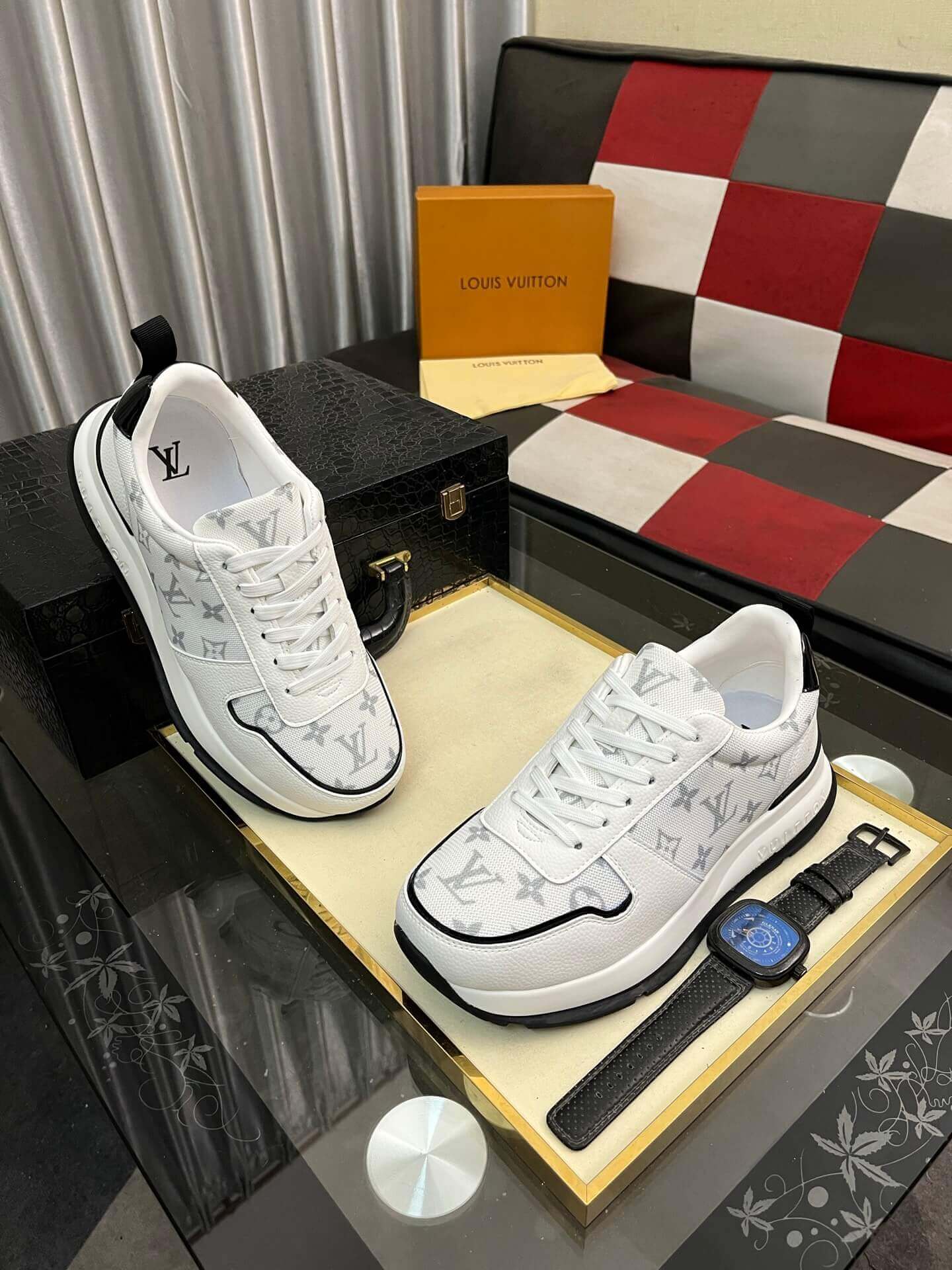 LV Run Away Trainers in White Monogram Canvas 4 LV Run Away Trainers in White Monogram Canvas - Image 4