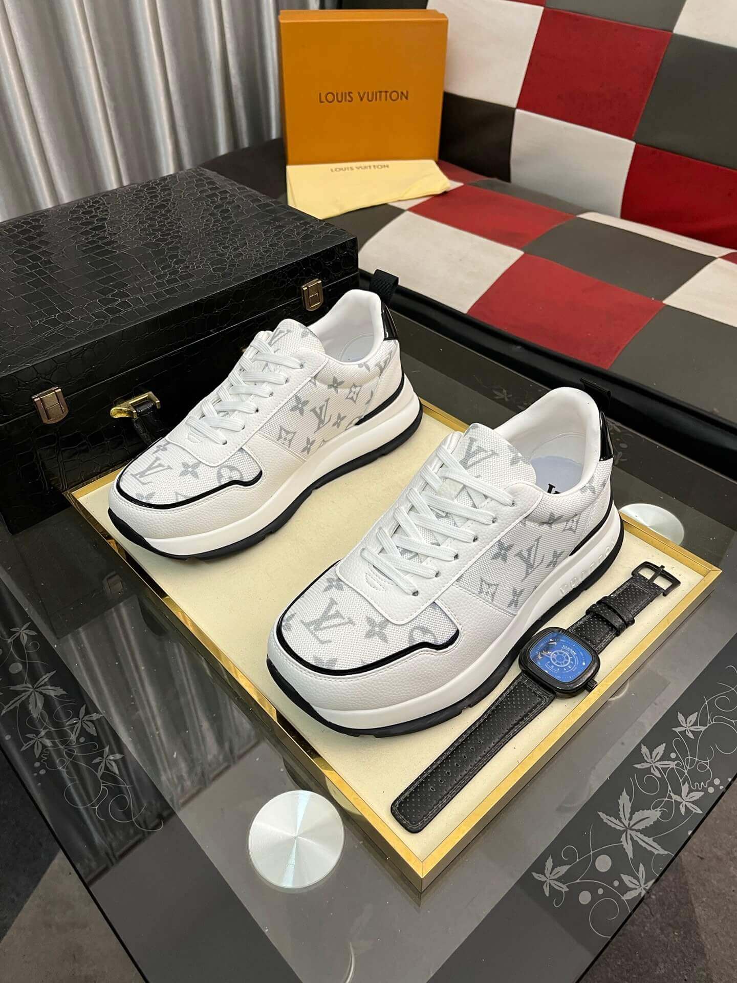 LV Run Away Trainers in White Monogram Canvas 1 LV Run Away Trainers in White Monogram Canvas