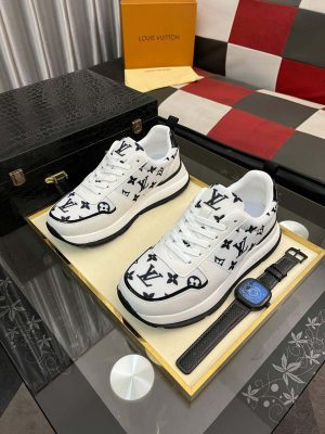 LV Run Away Trainers in Black and White Monogram Canvas