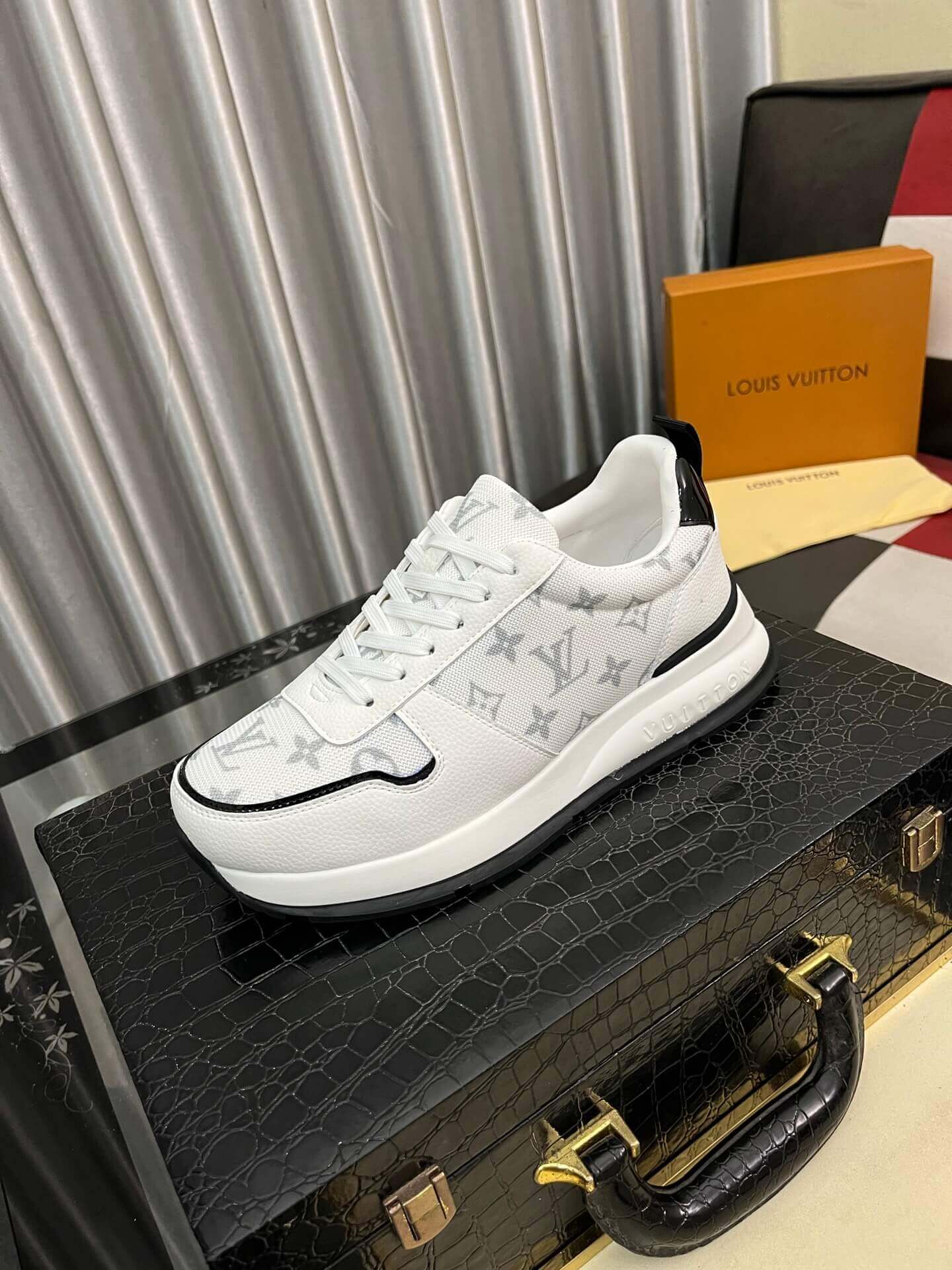 LV Run Away Trainers in White Monogram Canvas 3 LV Run Away Trainers in White Monogram Canvas - Image 3