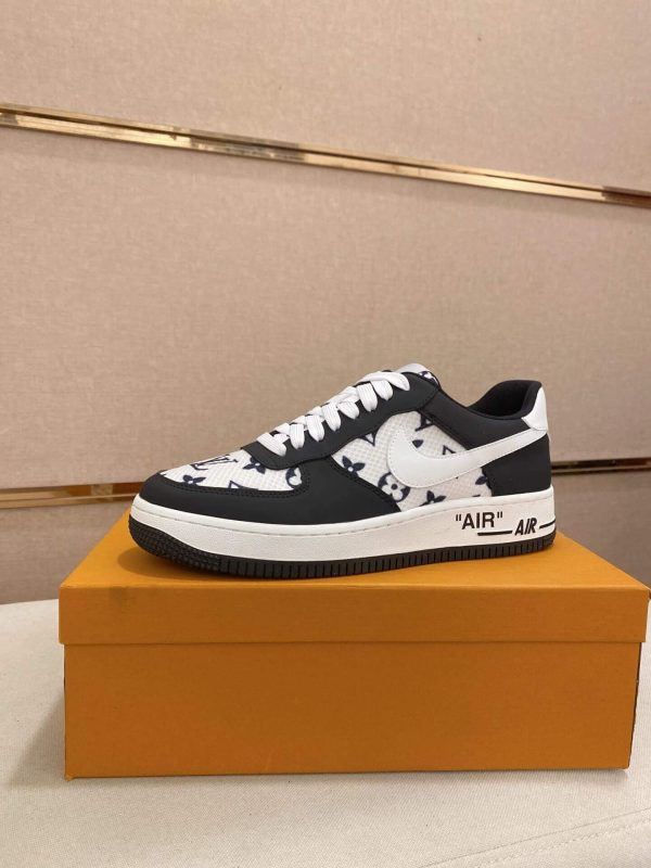 LV x Nike Air Force 1 Low Sneaker Black and White