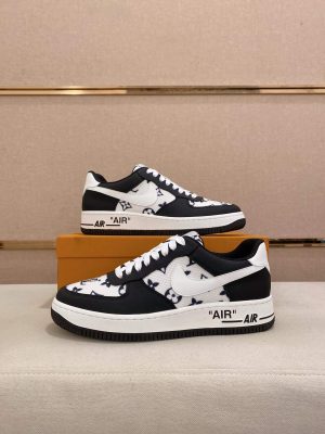 LV x Nike Air Force 1 Low Sneaker Black and White