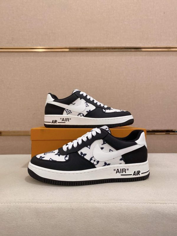 LV x Nike Air Force 1 Low Sneaker Black and White
